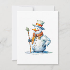 Snömannen D - Akvareller Julkort
