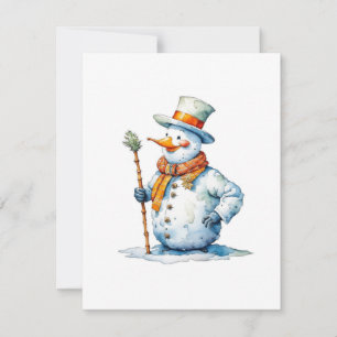 Snömannen D - Akvareller Julkort
