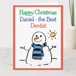 Snömannen Design God Jul till en Tandläkare Kort