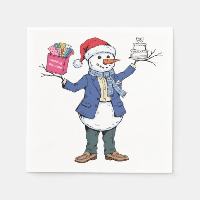 Snömannen Evenemangsarrangör Jul 2026 Högtid Pappersservett (Framsidan)