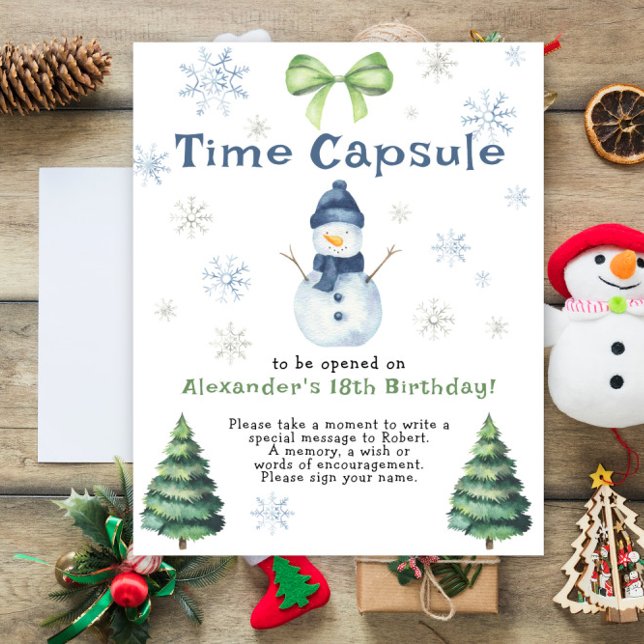 Snömannen Evergreen Tids kapsel 1-årsdag Poster (Skapare uppladdad)