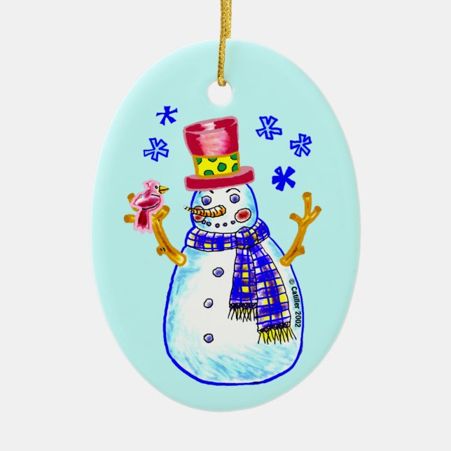 Snömannen Fågel Vän ornament (Framsidan)