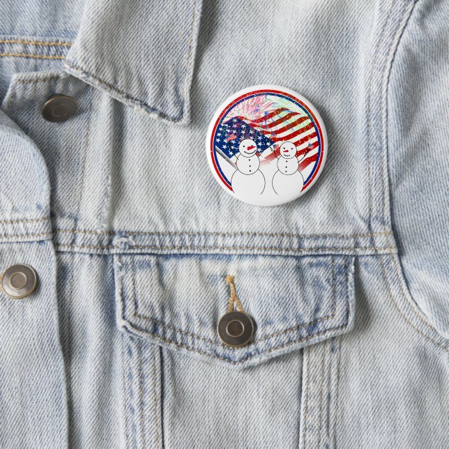 Snömannen firar självständighet knapp (In Situ)