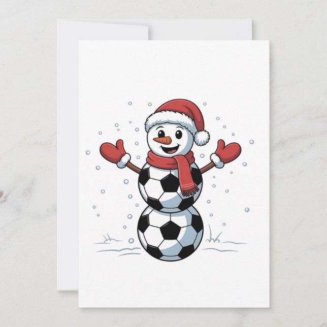 Snömannen Fotboll Jul Tomte Baseboll Sport Inbjudningar (Framsida)