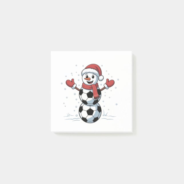 Snömannen Fotboll Jul Tomte Baseboll Sport Post-it Block (Framsida)