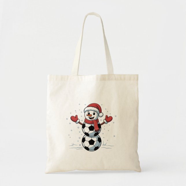 Snömannen Fotboll Jul Tomte Baseboll Sport Tygkasse (Framsidan)
