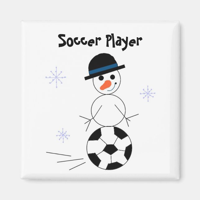 Snömannen Fotbollsspelare Magnet (Framsidan)