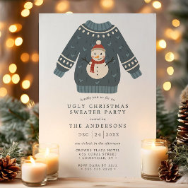 Snömannen ful jultröja fest inbjudningar
