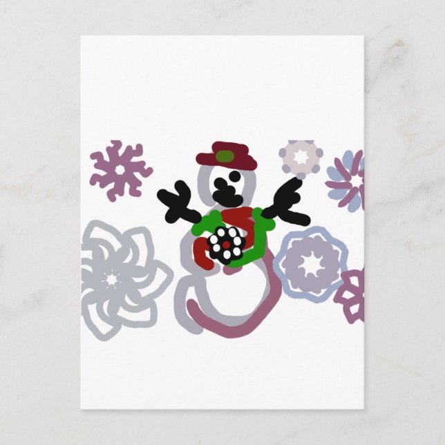 Snömannen glädje snäll vykort (Framsida)