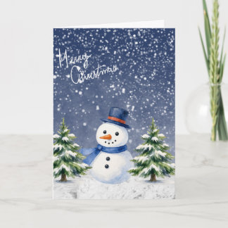 Snömannen God Jul Kort