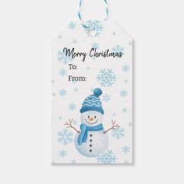 Snömannen God Jul Presentkort Presentetikett