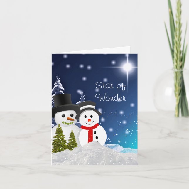 Snömannen God Jul Semesterhälsning  Kort (Framsida)