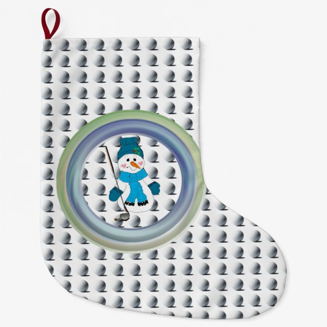 Snömannen Golfare Säsongssving  Stor Julstrumpa (Framsidan)