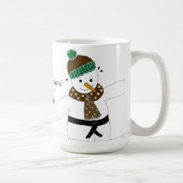 Snömannen gör kampsport kaffemugg