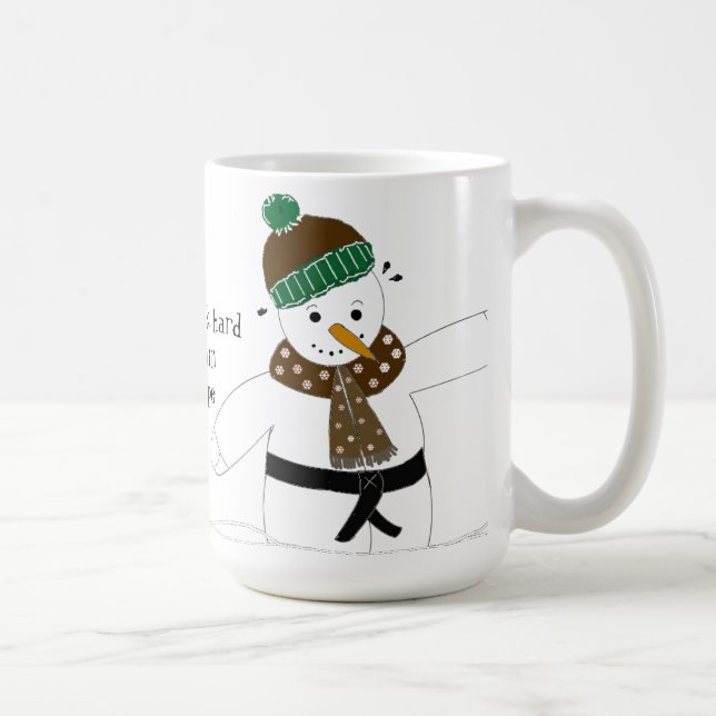 Snömannen gör kampsport kaffemugg (Höger)
