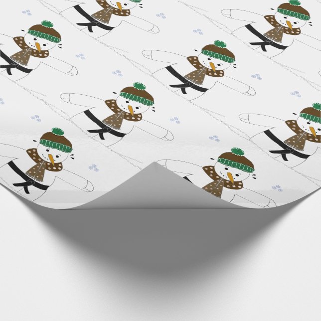 Snömannen gör kampsport presentpapper (Hörn)