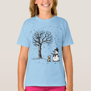 Snömannen & Hunden: Vinterns Vänskap T Shirt