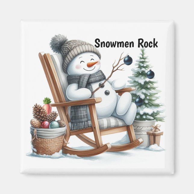Snömannen i gungstolen Magnet (Framsidan)