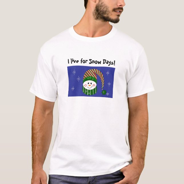Snömannen i randig mössa t-shirt (Framsida)