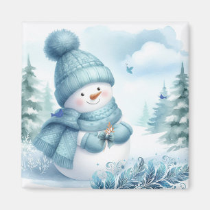 Snömannen Icy Blue Wonderland Magnet
