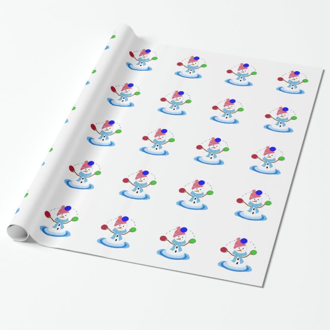 Snömannen jonglerar med lättsinne presentpapper (Utrullad)