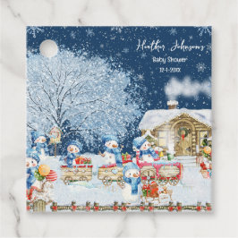 Snömannen Jul Baby Shower Gåvor Etiketter