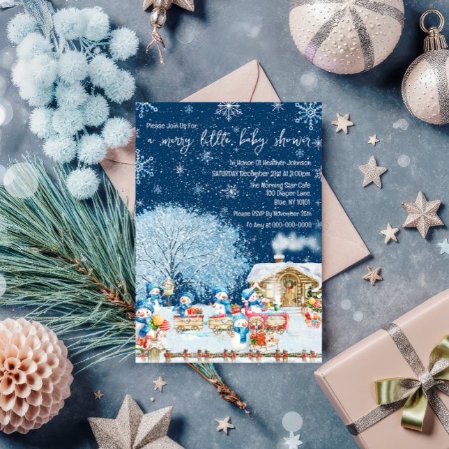 Snömannen Jul Baby Shower Inbjudningar (Skapare uppladdad)