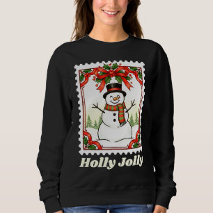 Snömannen Jul Frimärkestämpel T Shirt