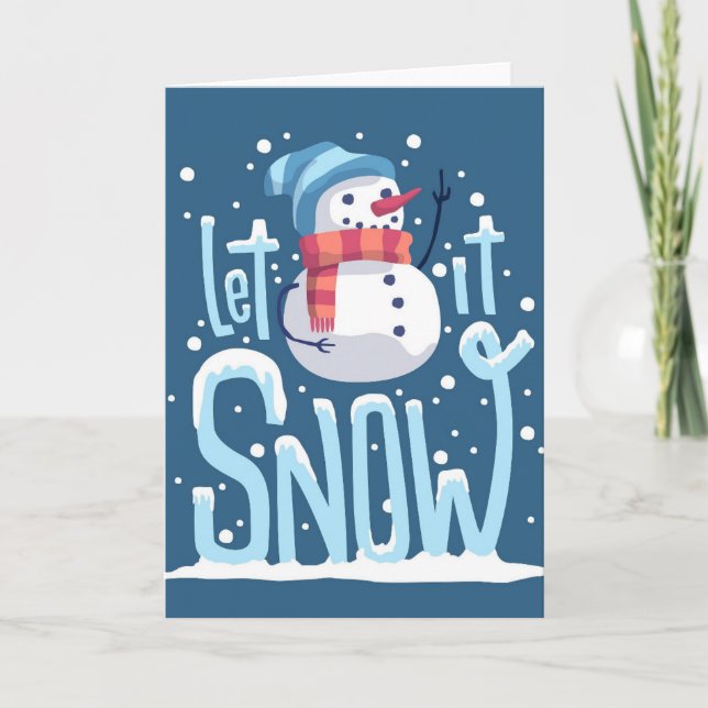 snömannen jul helgkort (Framsida)