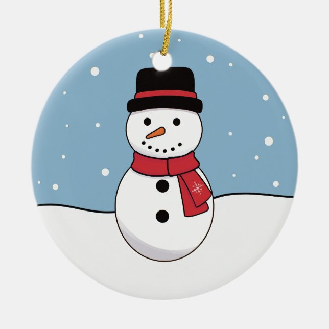 Snömannen jul  julgransprydnad keramik (Framsidan)