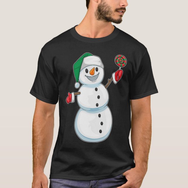 Snömannen jul-suckerslök t shirt (Framsida)