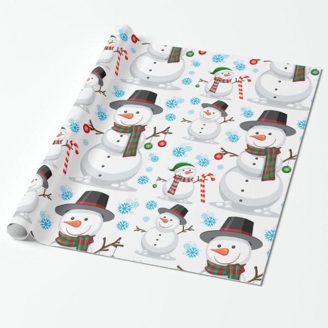 Snömannen juldekoration  presentpapper (Utrullad)