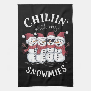 Snömannen julen chillar med mina snökompisar prese kökshandduk