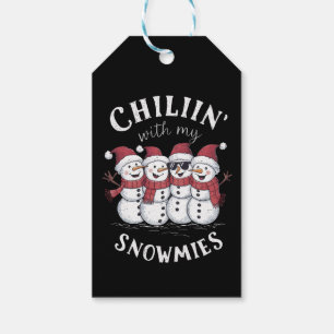 Snömannen julen chillar med mina snökompisar prese presentetikett