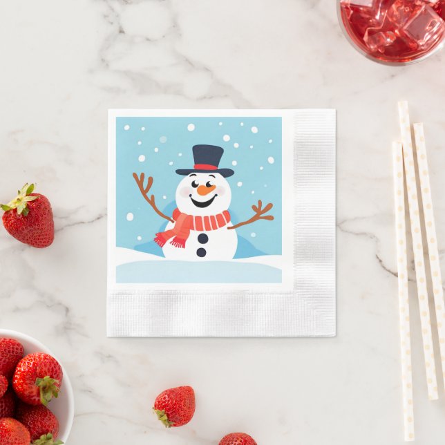 Snömannen julfirande pappersservett (Insitu)