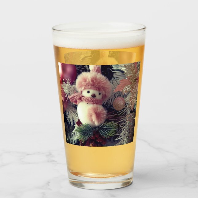 Snömannen julglas – Vinterdrinkware Glaskopp (Framsida fylld)