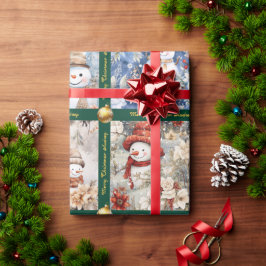 Snömannen julklappspapper med text presentpapper