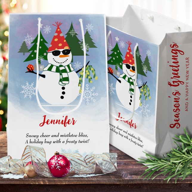 Snömannen Julklappspåse med Personligt Namn (Skapare uppladdad)