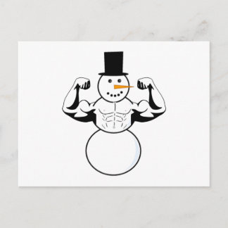 Snömannen Julkort Bodybuilder Fitness Vykort