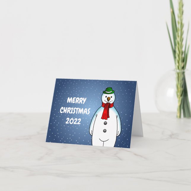 Snömannen julkort helgkort (Framsida)