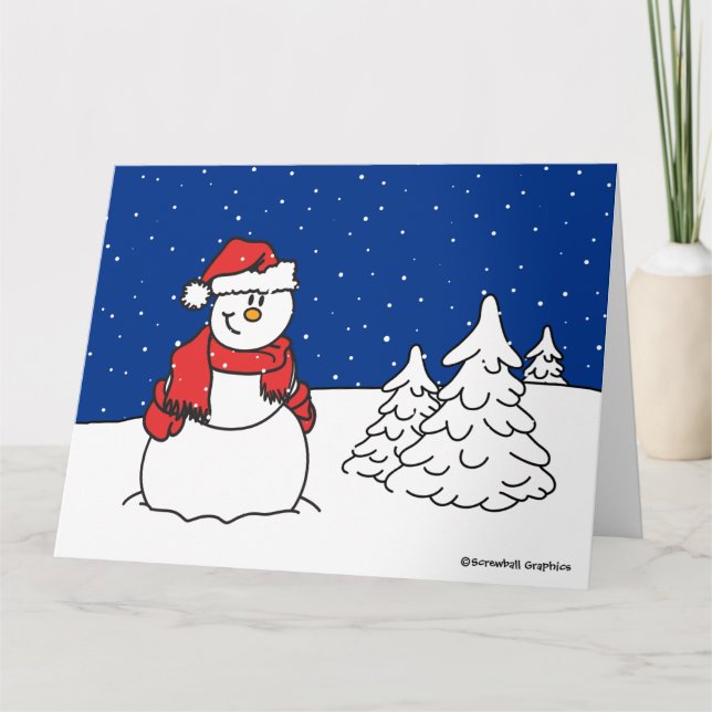 Snömannen Julkort Kort (Framsida)