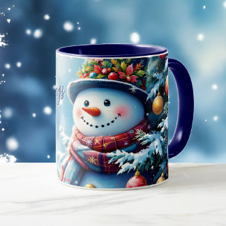 Snömannen Lägg till mottagarens namn julpresent Mugg