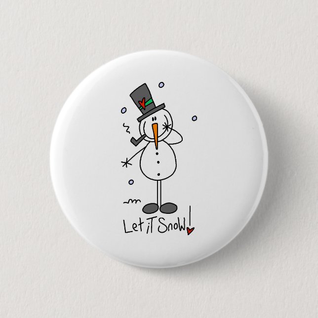Snömannen Låt det Snöa Knapp (Framsida)