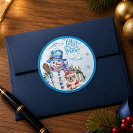 Snömannen | Låt det snöa Rund Sticker Runt Klistermärke