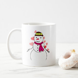 Snömannen Lille Flicka I Kärlek Kaffemugg