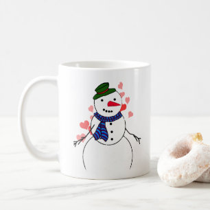 Snömannen Lille Pojken Förälskad Kaffemugg