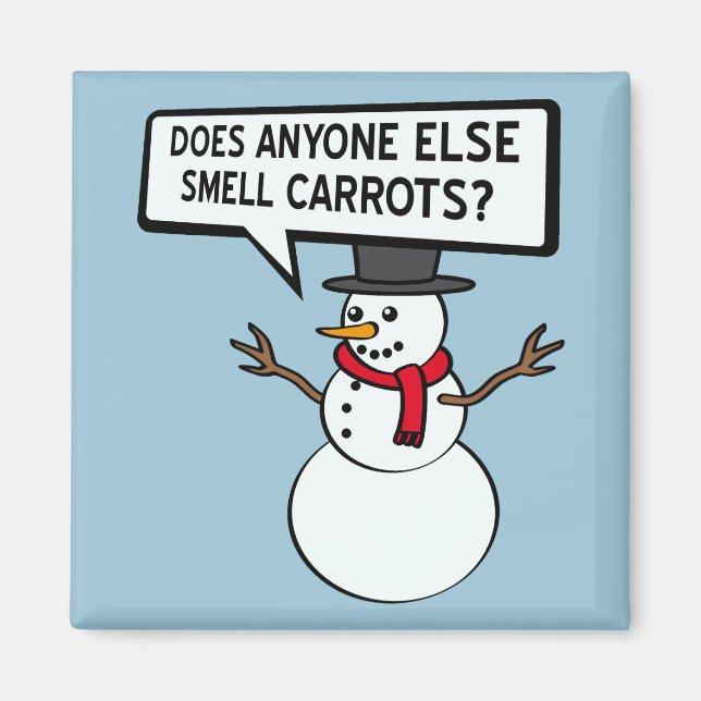 Snömannen Luktar Morötter Roligt Magnet (Framsidan)