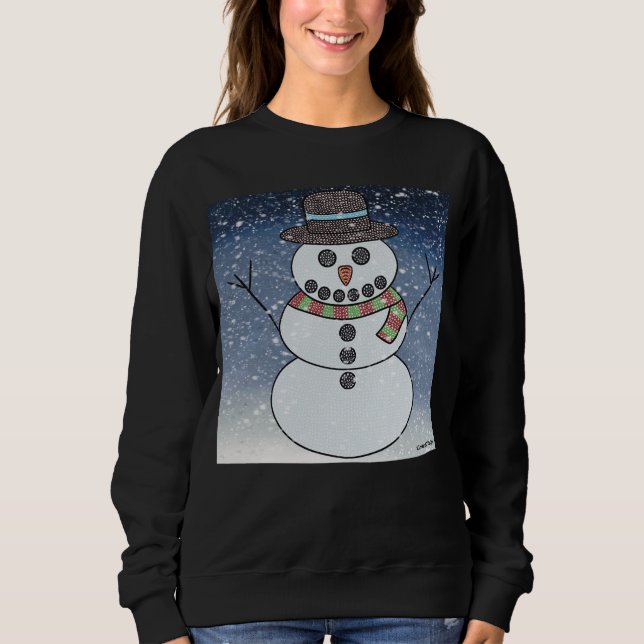 Snömannen med bakgrund (levande) - Damtröja T Shirt (Framsida)