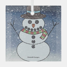 Snömannen med BG - Glasornament