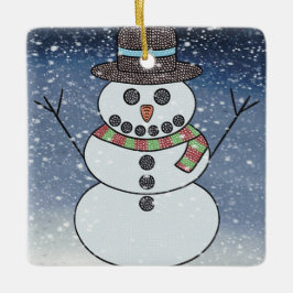 Snömannen med BG - Keramisk Ornament